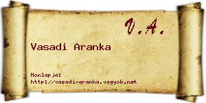 Vasadi Aranka névjegykártya