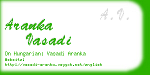 aranka vasadi business card